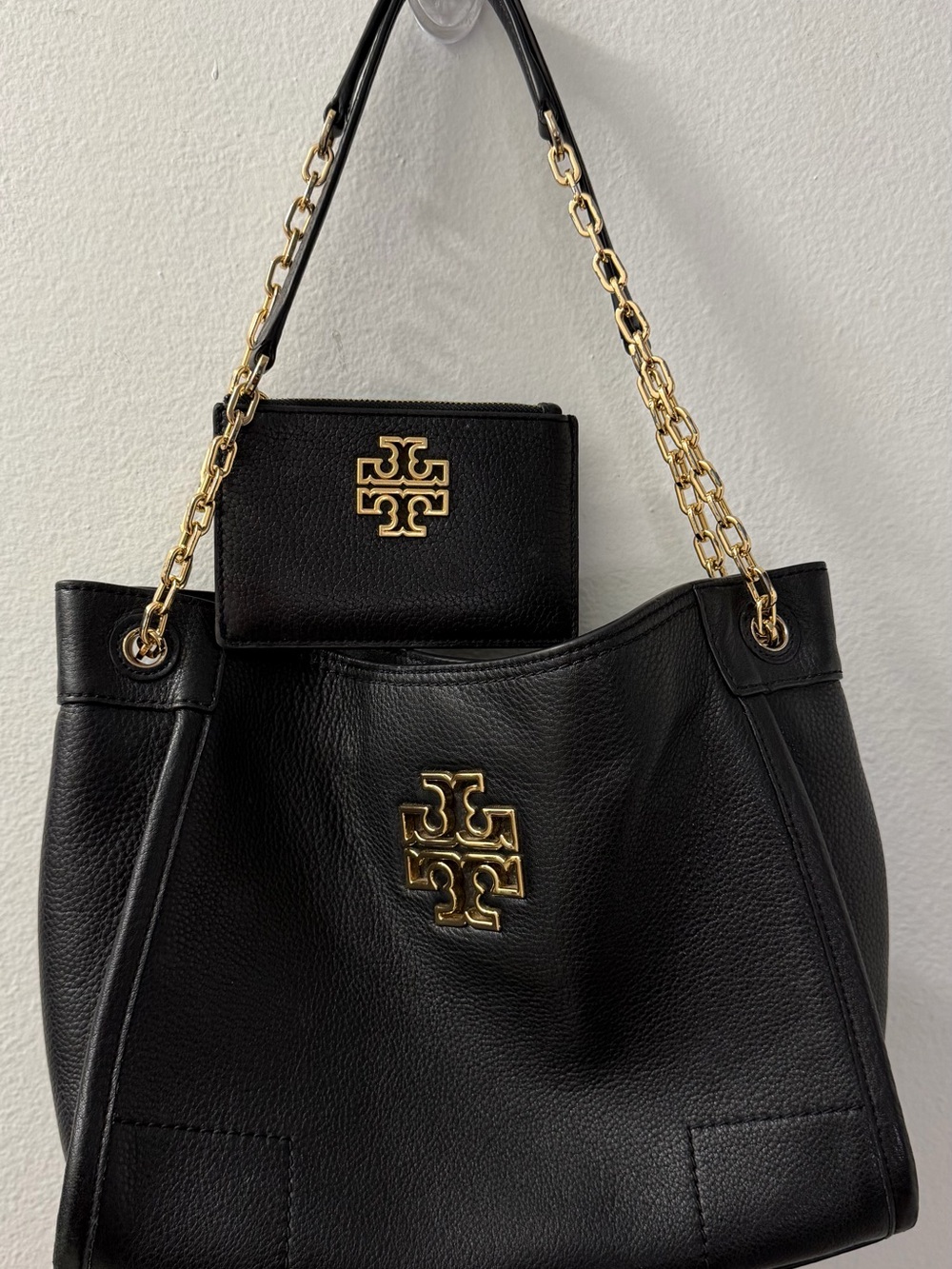 Tory Burch Britten Small Slouchy Tote and wallet